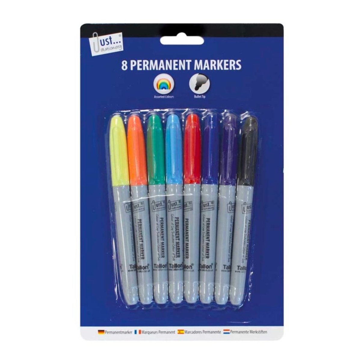 Multi Coloured Permanent Markers Set (8 Assorted) - PoundToys